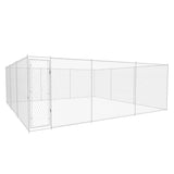 vidaXL Outdoor Dog Kennel Galvanised Steel Dog House Dog Cage Multi Sizes