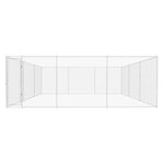vidaXL Outdoor Dog Kennel Galvanised Steel Dog House Dog Cage Multi Sizes