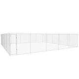 vidaXL Outdoor Dog Kennel Galvanised Steel Dog House Dog Cage Multi Sizes